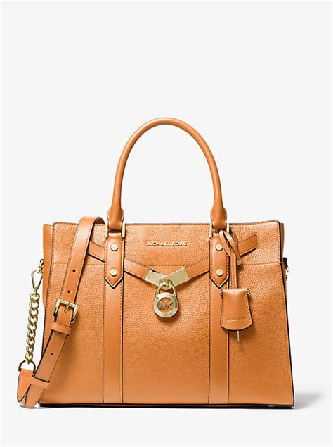 michael kors terractta nouveau hamiltonlarge pebbled leather satchel